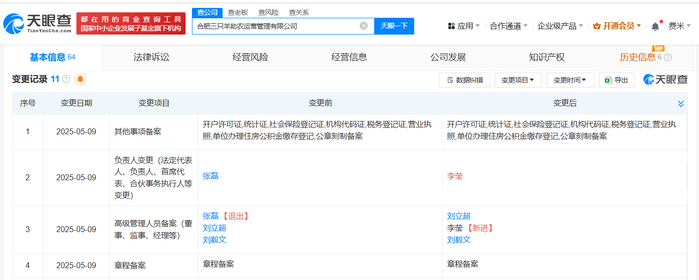 三只羊助农运营公司高管变更与业务拓展 聚焦针纺织品销售新动向